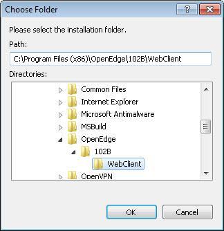 Step 2: Install WebClient 11. The Choose Folder Screen will be displayed. Figure 2 - Win7 32 bit path Figure 1 - Win7 64 bit path 12.