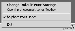 use the Windows PC taskbar icon After you install the printer software, the HP Photosmart printer icon appears in your Windows taskbar. This icon helps you perform a variety of tasks.