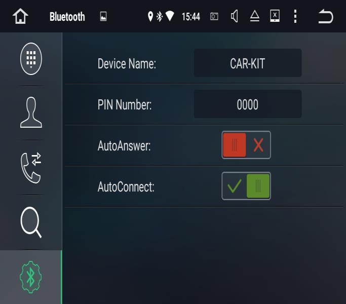 Connect with searched paired device(mobile) name Disconnect selected Bluetooth pairing