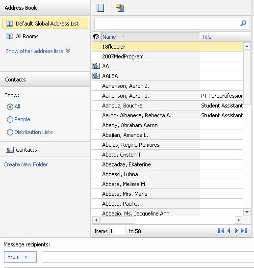 your Contacts. select a Name from the list From OK Under Rule description the following displays Apply this rule after the message arrives from juser@pace.