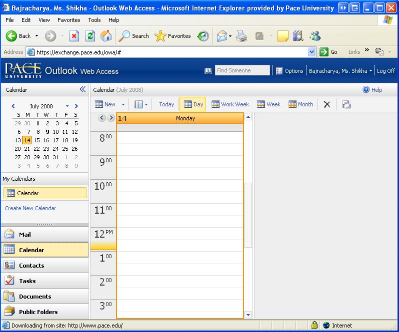 CALENDAR DRAFT COPY IV. CALENDAR Microsoft Office Outlook offers web access to its Outlook Calendar. This access allows users to view their Outlook information in basically the same format online.