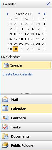 DRAFT COPY CALENDAR The Navigation pane consists of: Navigation Pane Reference Month My Calendars Description Allows you to view and select dates within a chosen month.