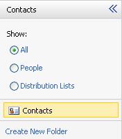Schedule a Meeting for a Contact select a contact name in Contacts Folder New Meeting Request to Contacts on toolbar
