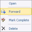 TASKS DRAFT COPY right-click on desired task Forward -or- in the Reading Pane of a selected task A New Message dialog box displays