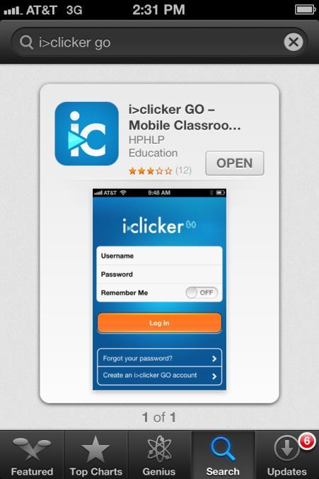 Installation and Login Once you have an i>clicker GO ID and password, you can log into i>clicker GO on any supported device this includes iphones