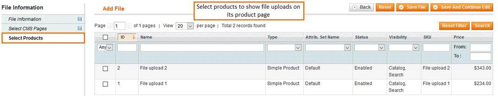 Select CMS Pages After selecting CMS pages, move to tab Select