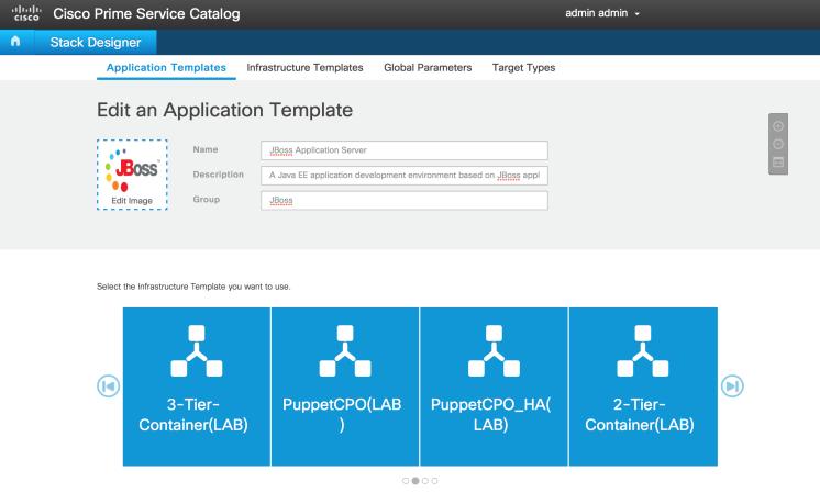 Application Stack Design and Publish 2 Infrastructure template automatically imported