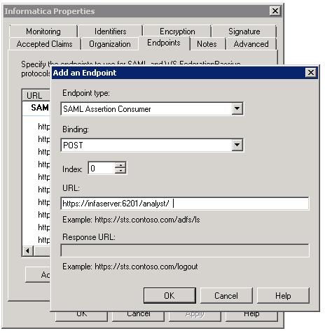 5. Select SAML Assertion Consumer from the Endpoint type menu, then select POST from the Binding menu, as shown in the image below: 6.