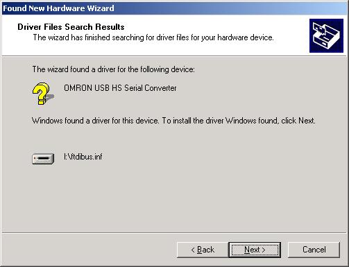 Installing the Drivers 6. The following window will be displayed if the driver was installed properly.