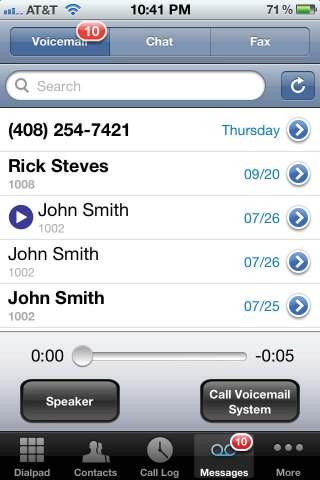 Visual Voicemail allows you to access your Virtual Offce extension voicemails.