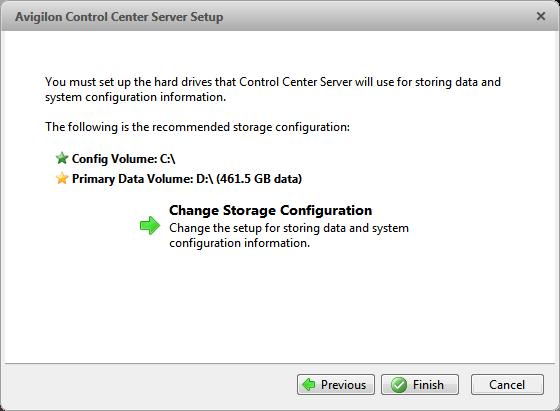 Setup Setting Up the Initial Server Storage Configuration When the Admin Tool detects that there is no existing storage configuration, it will launch the Set Up Storage Configuration dialog box with