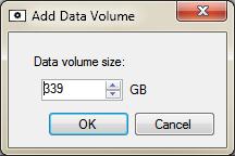 Setup Figure B. Add Data Volume dialog box 3. To delete a Secondary Data Volume, select the drive and click Delete Data Volume. Deleting a data volume will erase all recorded data from that drive.