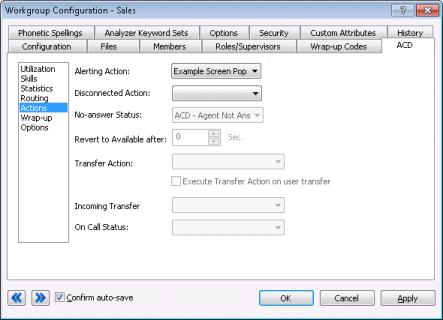 For User configurations, select the Options tab. Then select an action from the Alerting drop list. Then click Apply. 4.