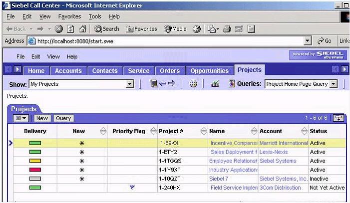 How would you find the table column that maps to the Status field of the Project list applet shown here? Choose two. A.