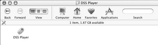 Running DSS Player Macintosh To start, open the DSS Player folder created upon installation and double-click the icon.