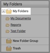 The user has the option to organize the folders within a folder group by either title or date processed.