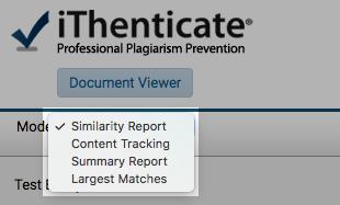 The menu bar beneath the information bar has a mode selection drop-down menu, options to exclude quotes, bibliography, small sources, and small matches, as well as options to print and download.