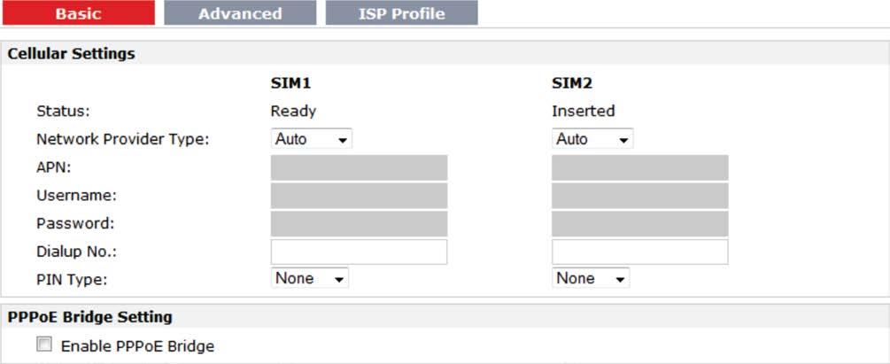 3.12 CONFIGURATION -> CELLULAR WAN This section allows users to set the Cellular WAN and the related parameters.