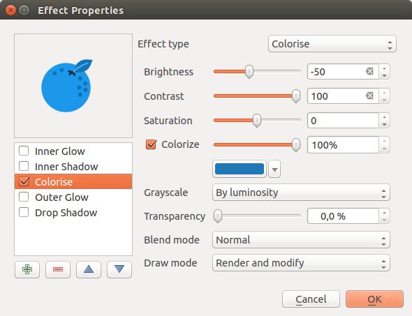 will be possible to mix another color and choose how strong it should be. You can also control the Brightness, contrast and saturation levels of the resulting symbol. Рис. 12.