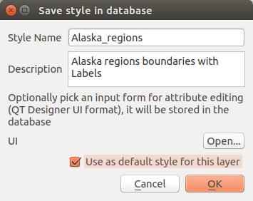 Рис. 12.57: Save Style in database Dialog 12.4 Expressions The Expressions feature is available from many parts in QGIS. It can be accessed using the Expression Builder, the Select By Expression.