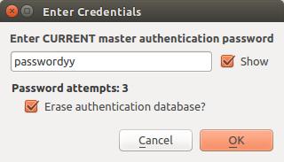 Рис. 16.4: Password prompt after three invalid attempts 16.1.3 Authentication Configurations You can manage authentication configurations from Configurations in the Authentication tab of the QGIS Options dialog (Settings Options).