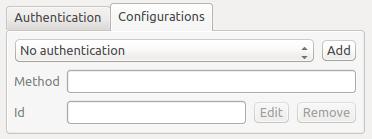 Рис. 16.15: Auth config selector with no autentication Рис. 16.16: Auth config selector with config selected 16.