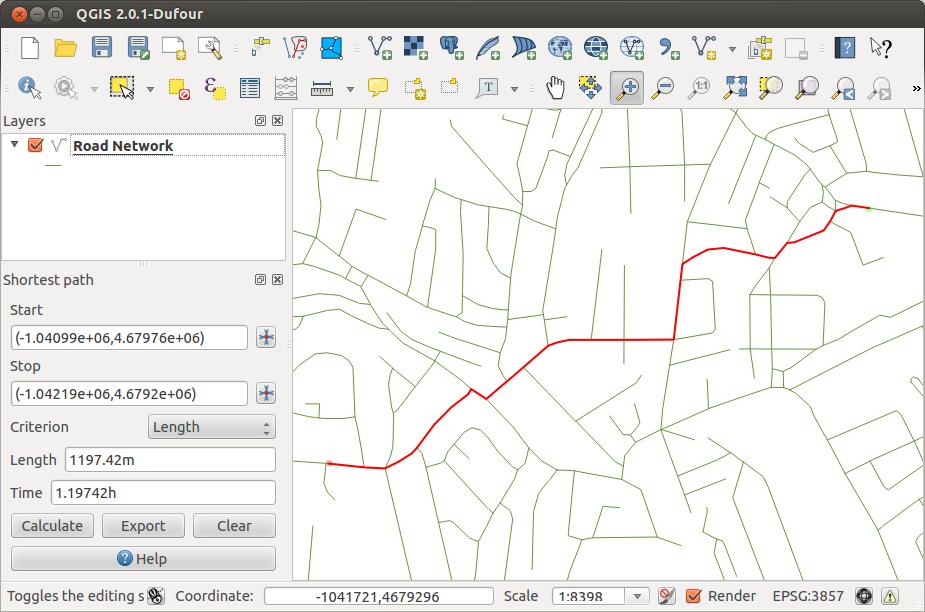 Рис. 20.36: Модуль «Road Graph» ˆ Highlights roads directions (this is slow and used mainly for debug purposes and for the settings testing).