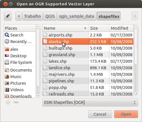 Open an OGR Supported Vector