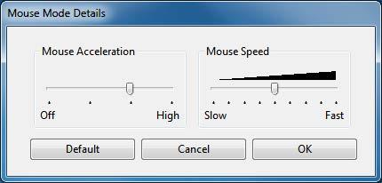 29 SETTING THE PEN SPEED IN MOUSE MODE To change the screen cursor acceleration and speed when using the pen in mouse mode, click on the PEN tab MOUSE MODE DETAILS... button.