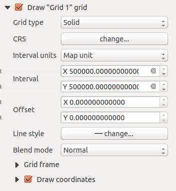 Expand this option to provide a lot of configuration options, see Figure_composer_map_grid_draw. Рис. 14.