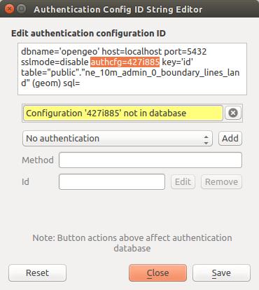 Рис. 17.30: Handle bad layers with authentication Рис. 17.31: Edit bad layer s authentication config ID 17.
