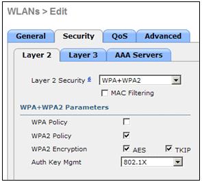 The QoS and Advanced tabs can be left at default unless any special configurations are required. 24. Click the Security menu to add the RADIUS Server. 25.