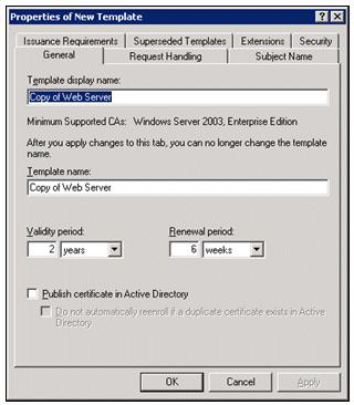 In the Details pane of the Certificate Templates snap in, click