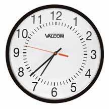 12 & 16 ANALOG CLOCKS Valcom s quartz analog clocks are available in 12" or 16" round metal case with shatter-proof polycarbonate crystal.