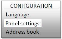 been entered, direct access to the configuration menu will be granted Select the row text
