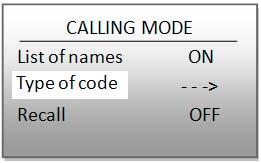 Apart address: Enter the handset SCS address Call code: Numerical call code Lock code: Door lock release numerical code 1.4.