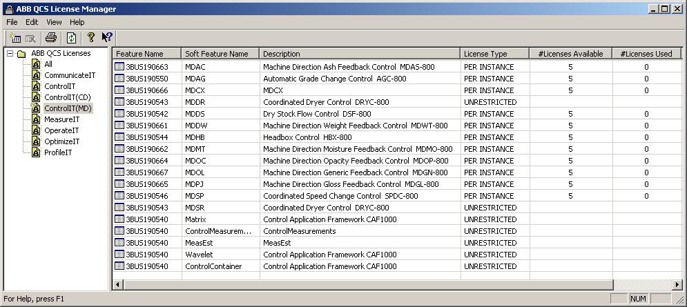 Figure 3-2 Industrial IT Quality Control 4.0 License Utility to add, show and delete license 3.6.