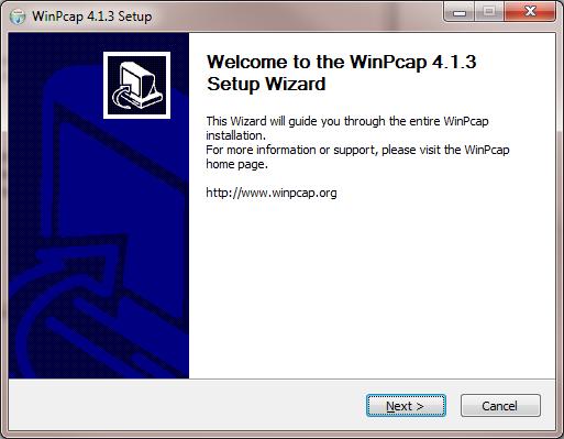 4. Follow the installer prompts Note: Ensure that the Automatically start the WinPcap driver at