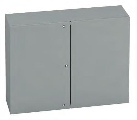 Panel Enclosures Wall-Mount Enclosures Type 12 Premier Series Double-Door with Quarter-Turn Latches Data Sheet Construction Enclosure and door are fabricated from code gauge steel (see page 153) All