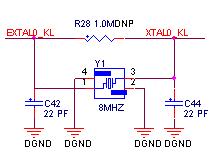 Figure 9. Oscillator circuit 5.3 Debug interface Both the KM14 and KL36 system use a SWD debug port. The customer can use Jlink and Multilink tools to develop and debug the code.