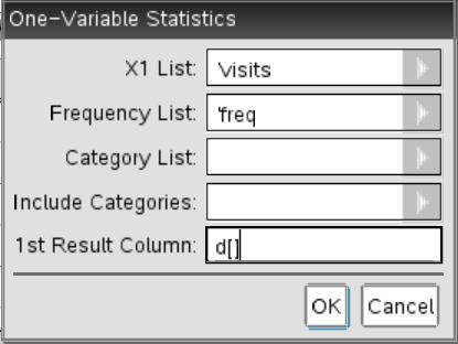 1: Enter the data into Lists and Spreadsheet view 2: Hit Menu, Statistics, Stat Calculations, One Variable Statistics 3.