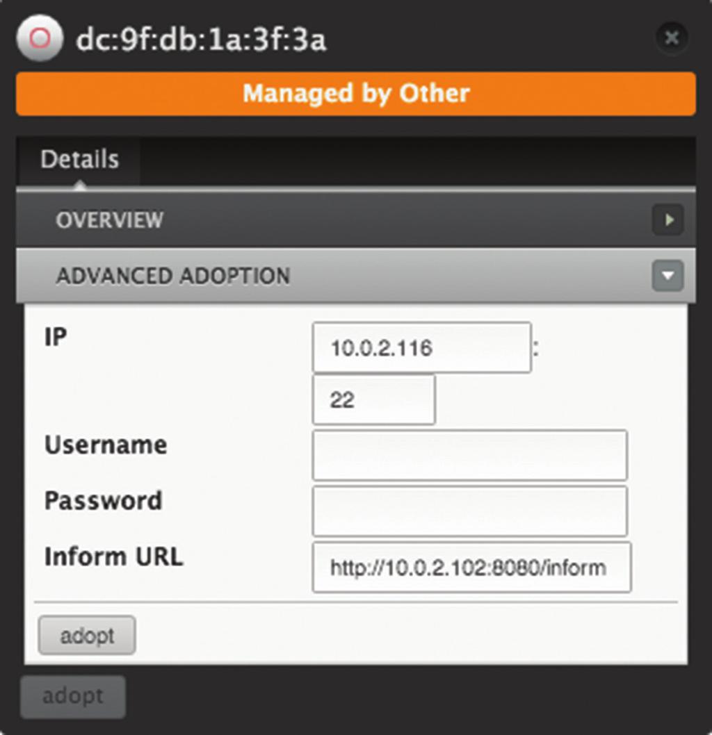 Last Seen Displays the amount of time that has passed since the Access Point was last seen. IP Displays the IP address and SSH port of the Access Point.