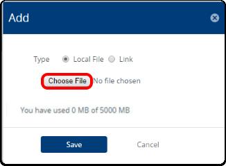 Choose File for Upload