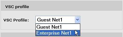 At the bottom of the VSC profile page, uncheck Wireless security filters. Click Save. The VSC profiles table is updated to show your new VSC Enterprise Net1.