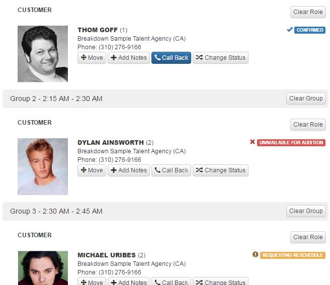 Move or remove individual actors To move an actor to a different place in the session: 1. Click the Move button under the actor s contact information. 2.