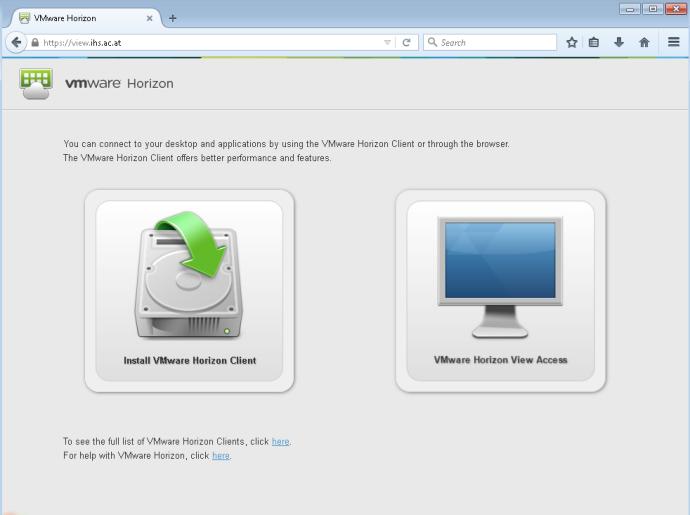 install VMWare Horizon software on your device (PC/Mac, tablet or