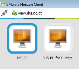 To connect to the Virtual IHS-PC, click the -icon.