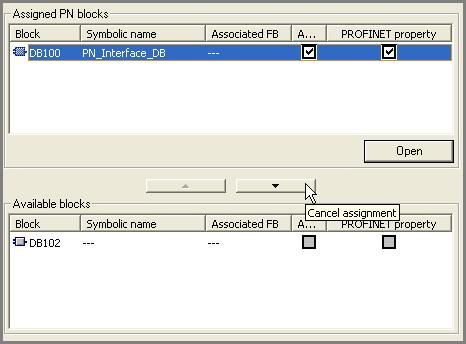Creating PROFINET components in STEP 7 1.4 Defining and creating PROFINET interfaces To cancel the assignment of a block to a function 1.