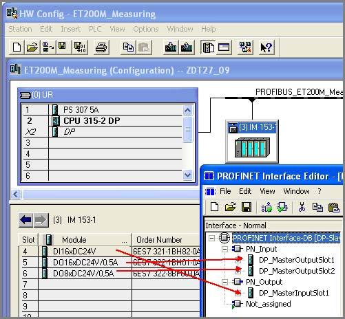 Creating PROFINET components in STEP 7 1.4 Defining and creating PROFINET interfaces Example: Interface DB for a PROFIBUS device, DP slave with fixed functionality, e.g. standard slave The PROFINET component is created only from one ET 200M with IM 153-1.
