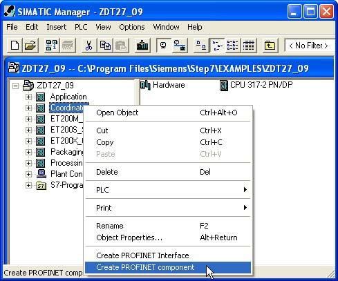 Creating PROFINET components in STEP 7 1.6 Creating PROFINET Components How to create a PROFINET component in SIMATIC Manager 1.
